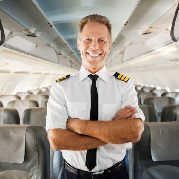 pilot on commercial plane