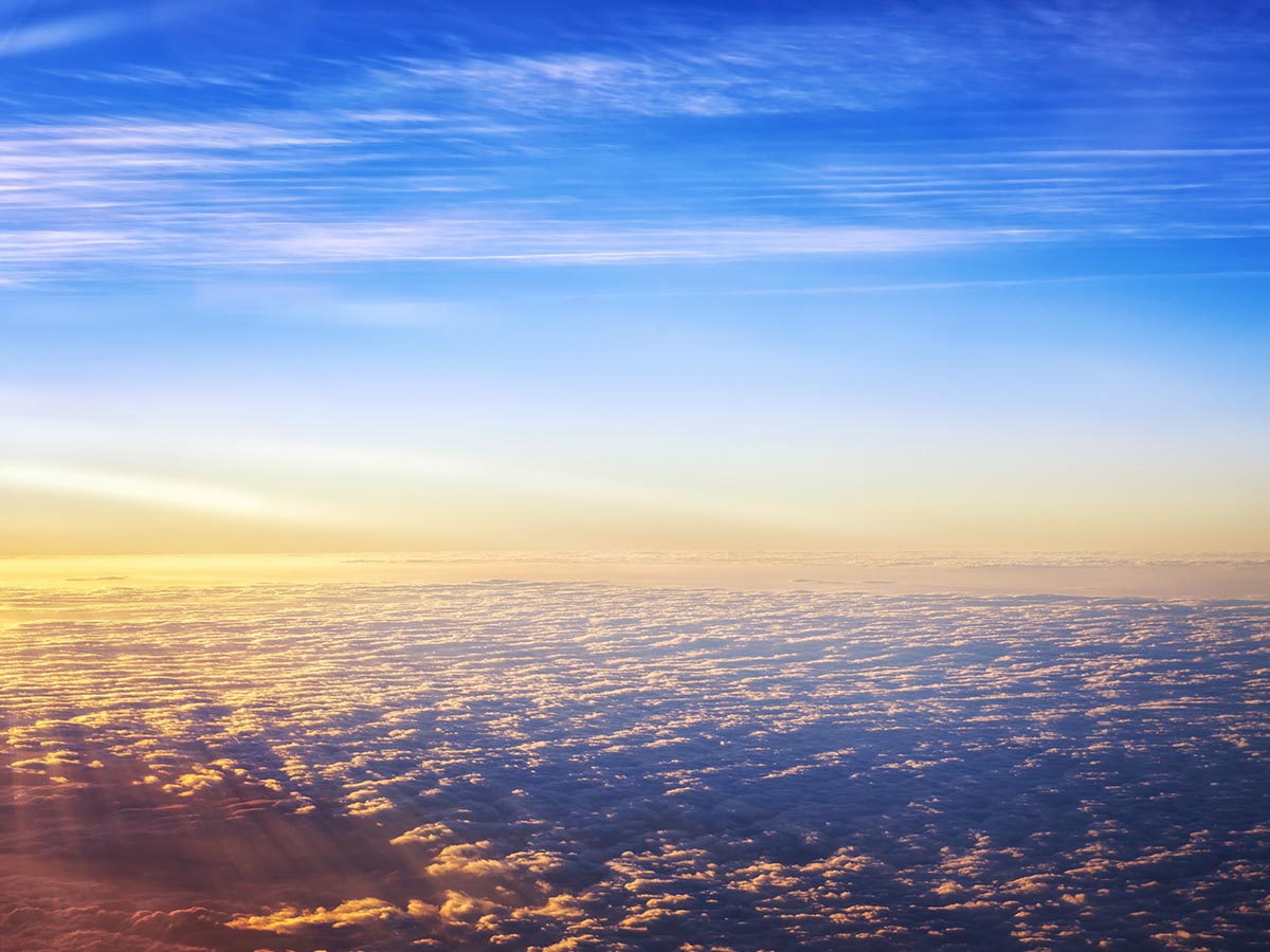 Sky view from an airplane