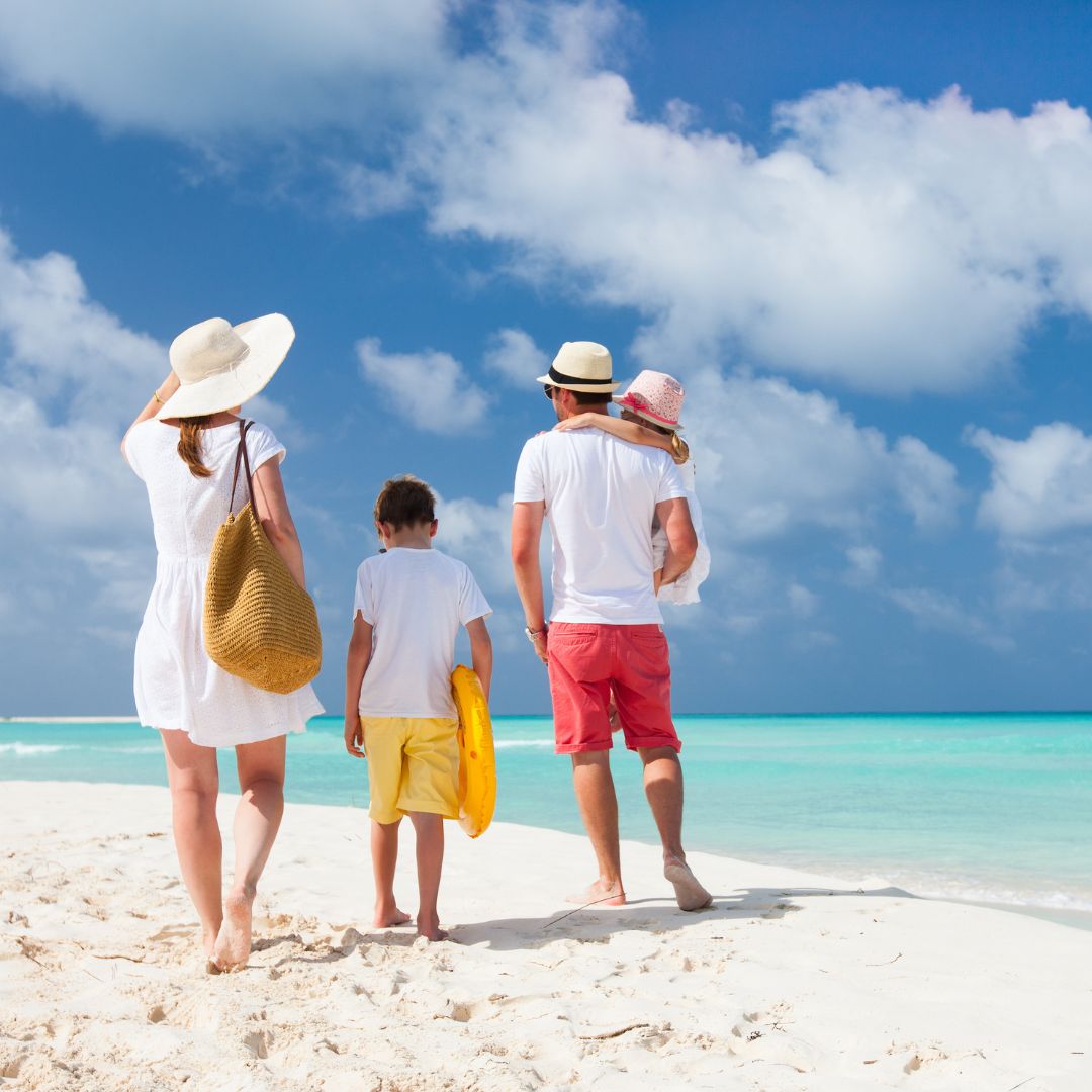 family at beach