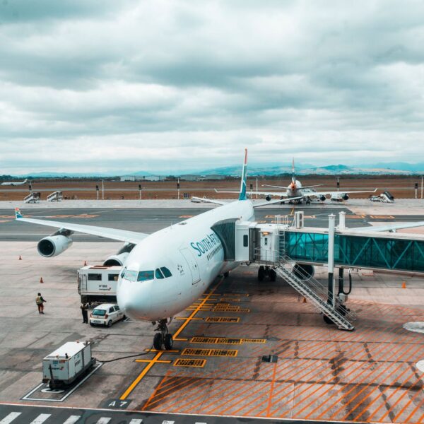 loading luggage in plane