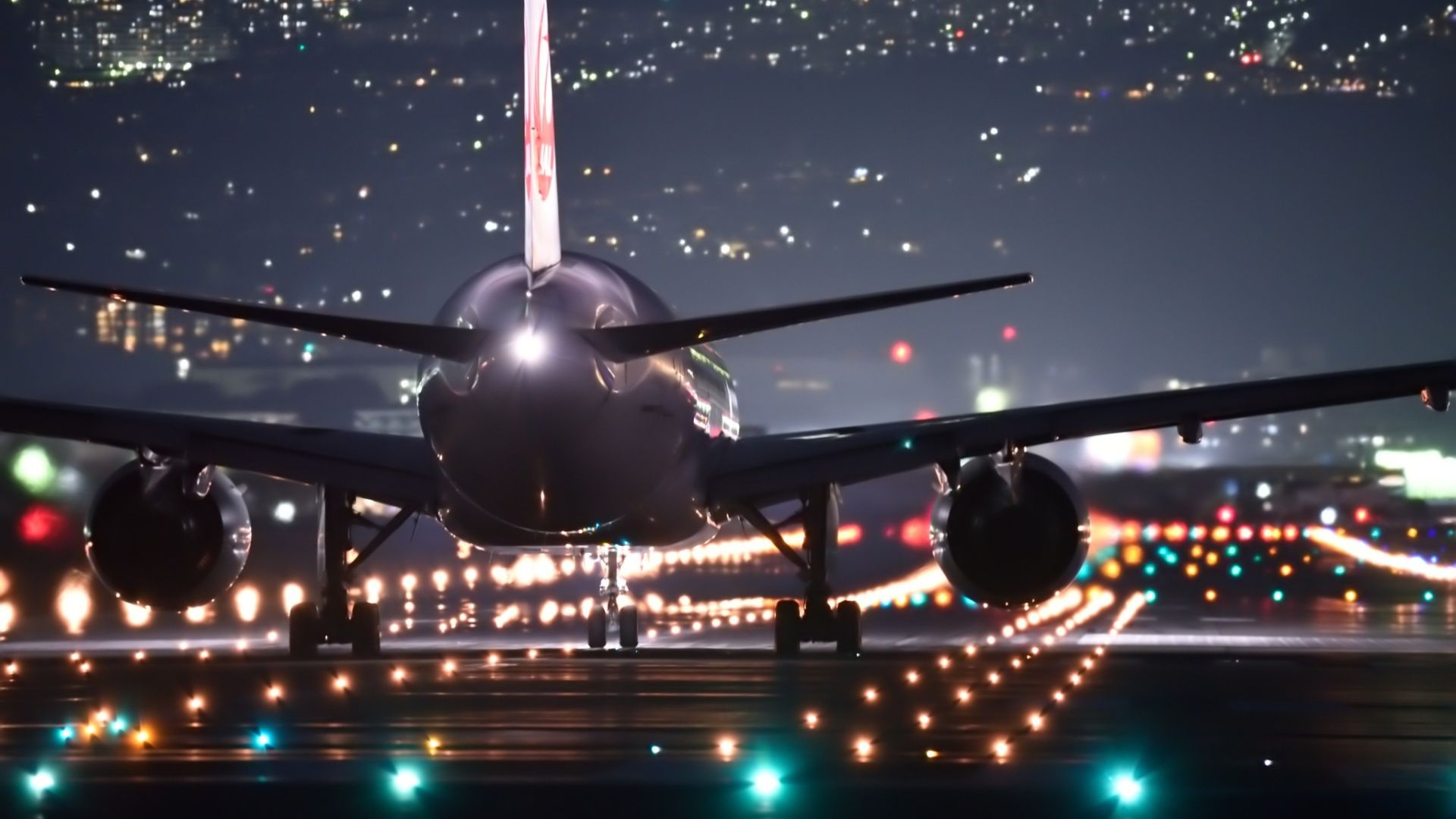 airplane at night