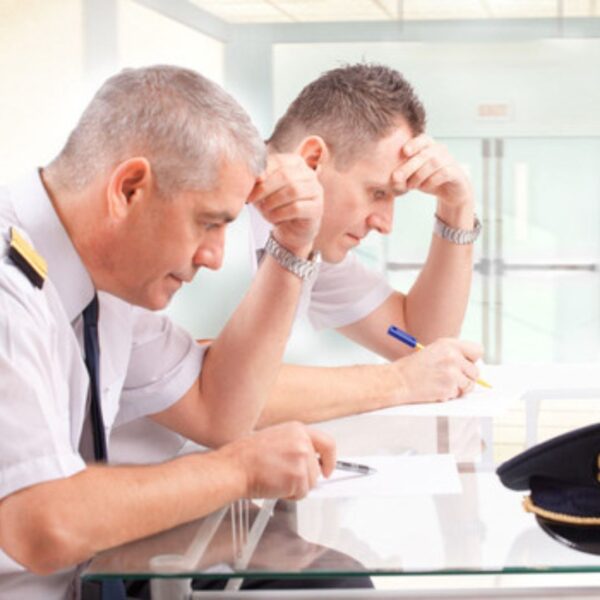 Two pilots take final written exam