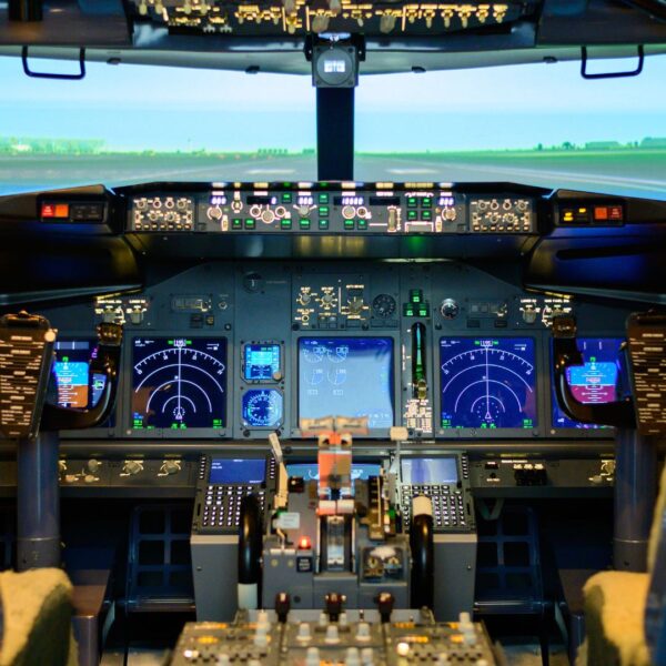 commercial plane cockpit