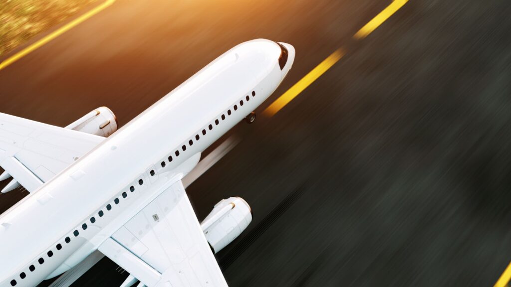 plane on runway