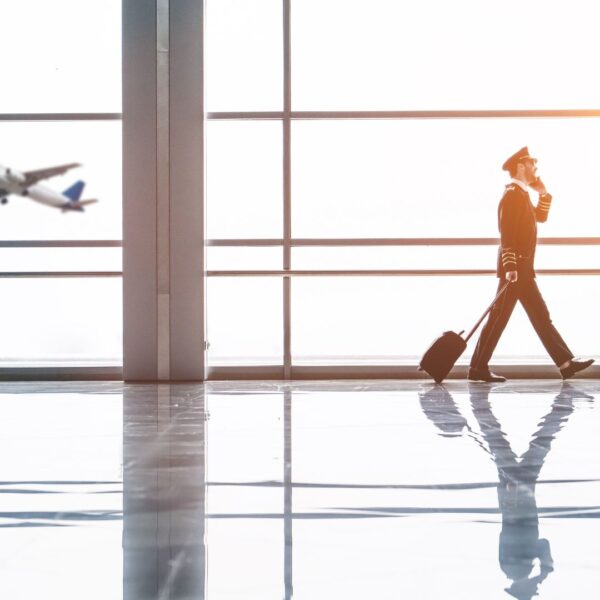 pilot walking