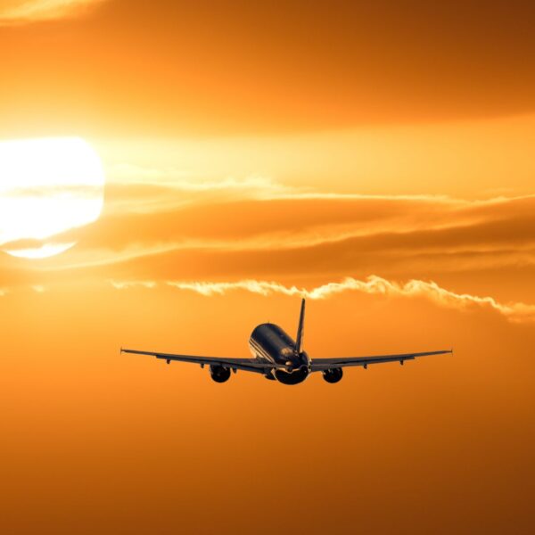 plane sunset