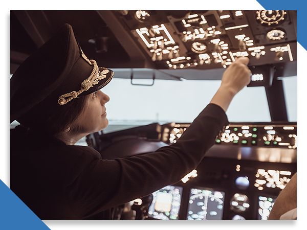pilot in cockpit