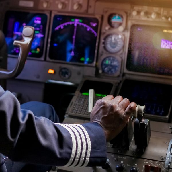 pilot operating plane