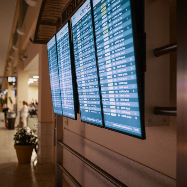 Airport screens.