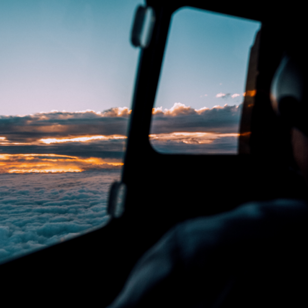pilot looking out window
