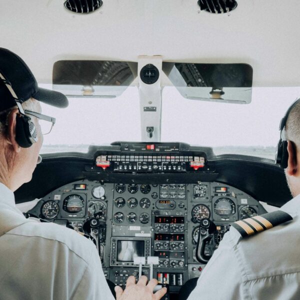pilot and co-pilot in plane