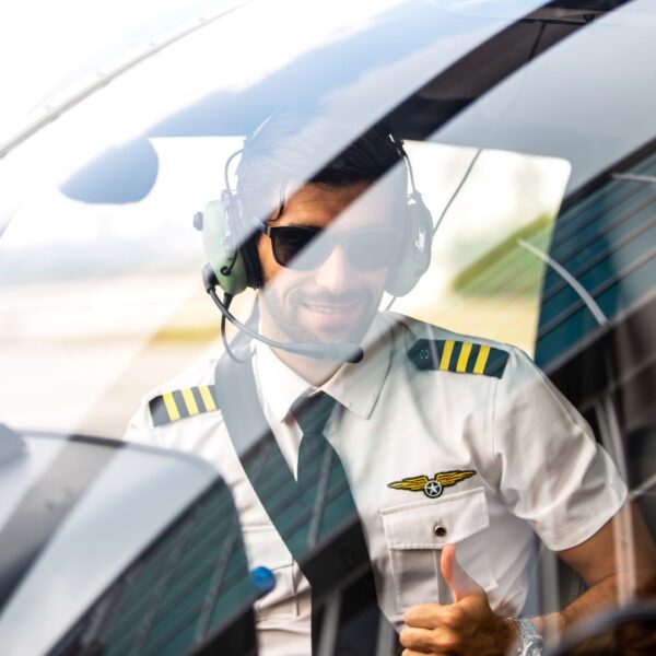 pilot sitting in plane