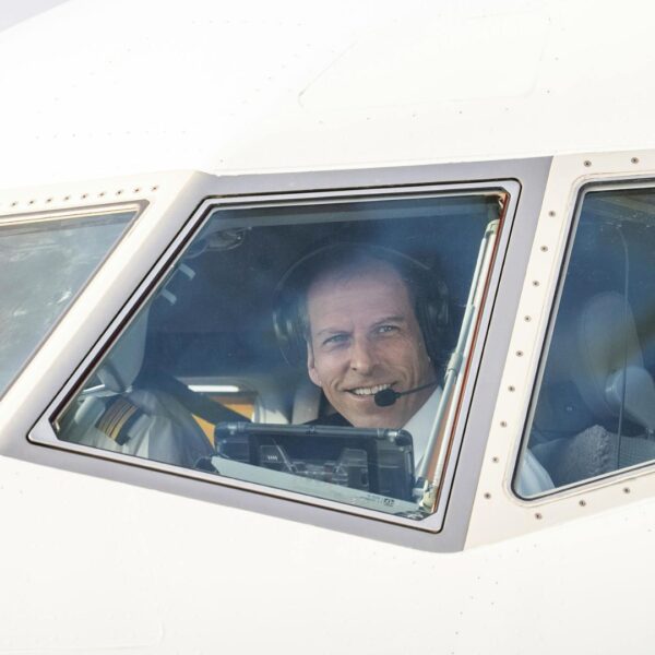 pilot sitting in plane