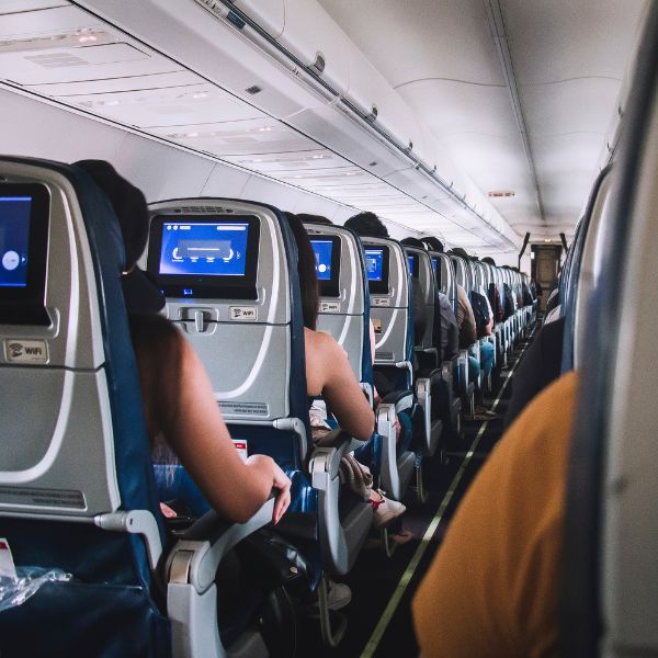 rows of seats in commercial airline